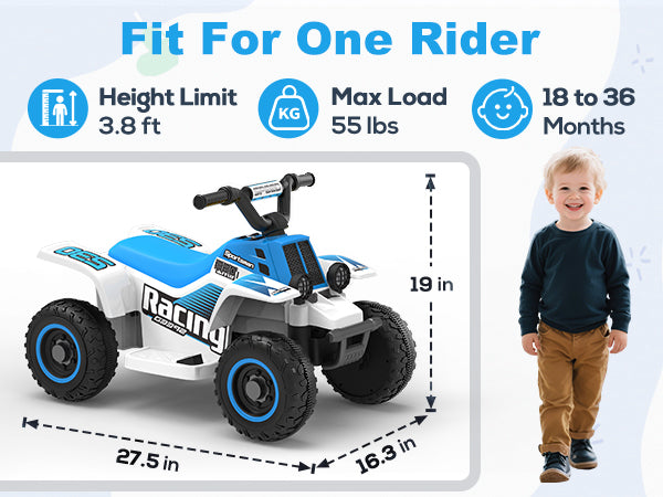 TOYBSNR 6V Ride on ATV Toys, Toddler Car
