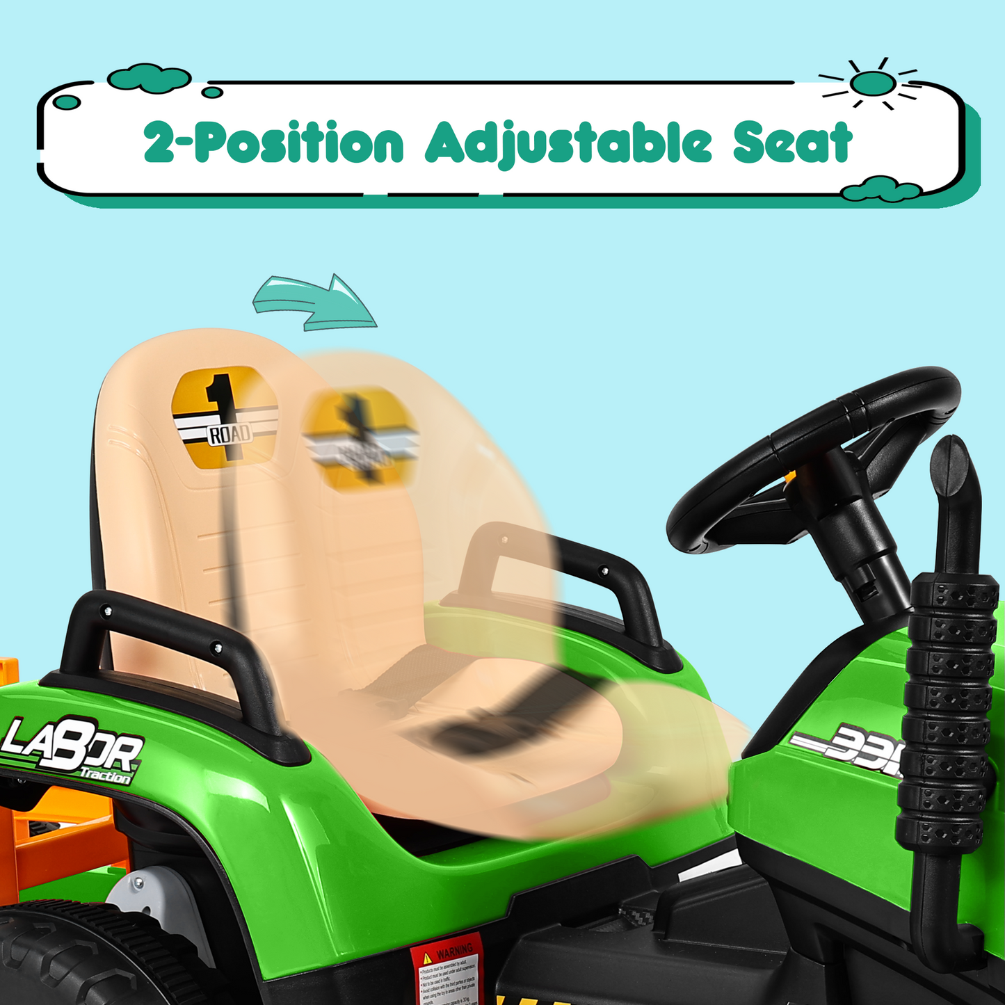 TOKTOO 12V Ride on Tractor