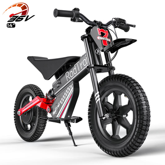 TOKTOO 36V Electric Dirt Bike for Kids Aged 6-12, 14" Inflatable Tires