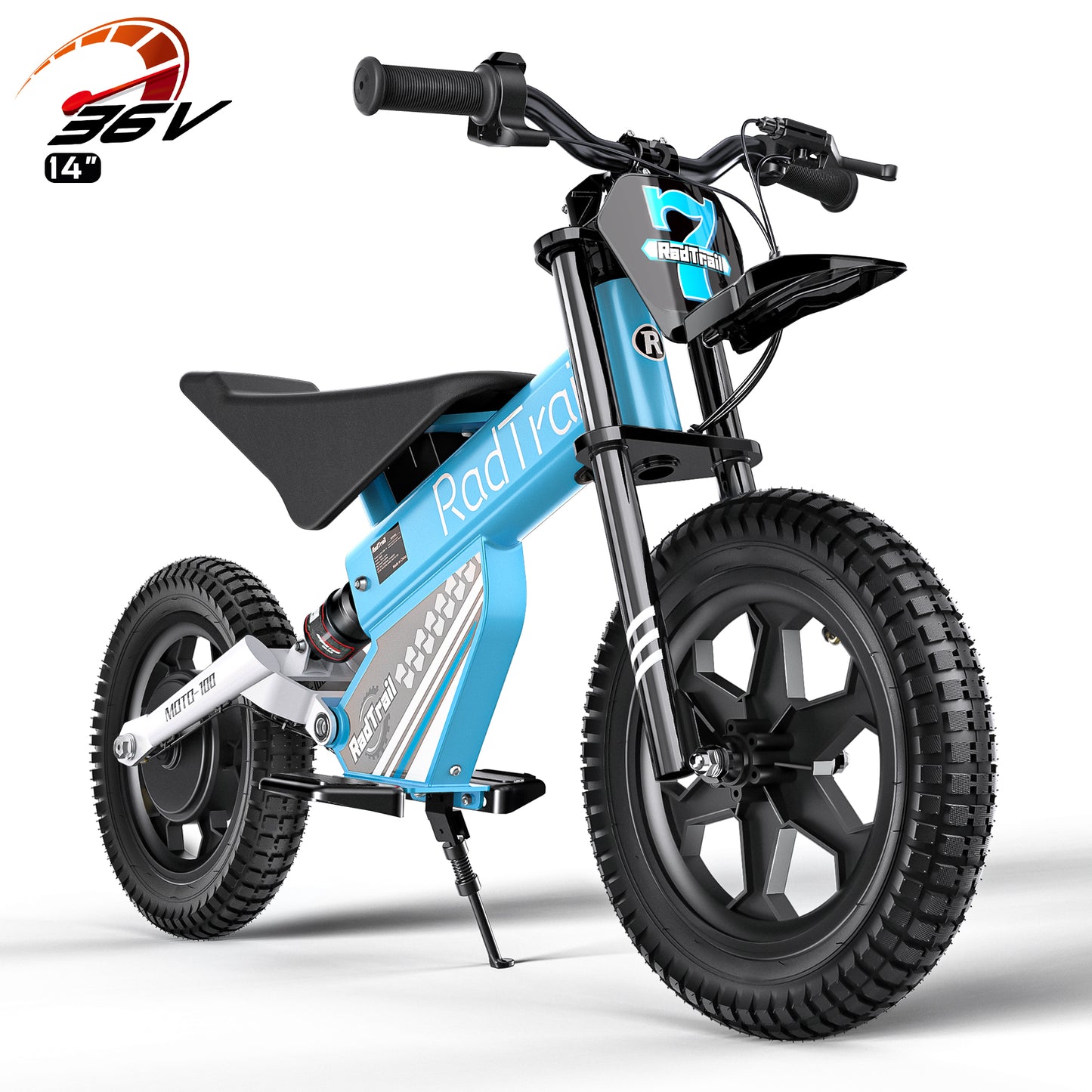 TOKTOO 36V Electric Dirt Bike for Kids Aged 6-12, 14" Inflatable Tires