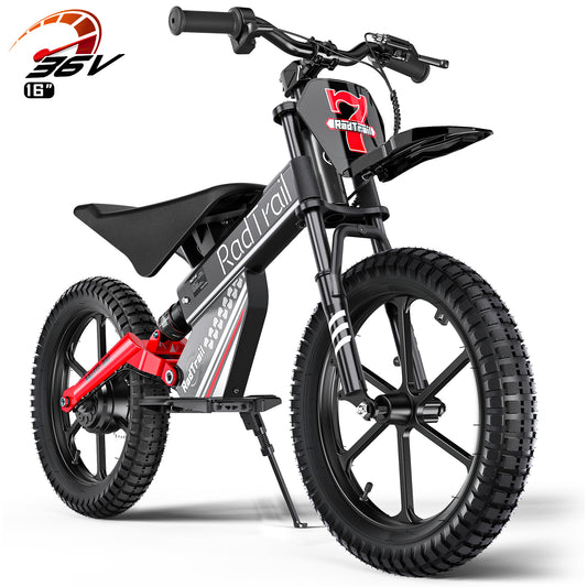 TOKTOO 36V Electric Dirt Bike for Kids Aged 6-12, 16" Inflatable Tires