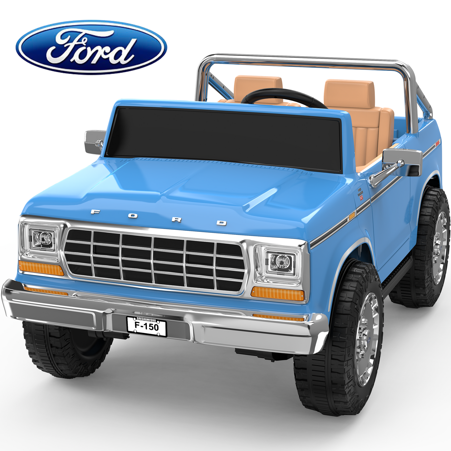 TOKTOO 24V Ride on Truck, Licensed 1973 Ford F-150