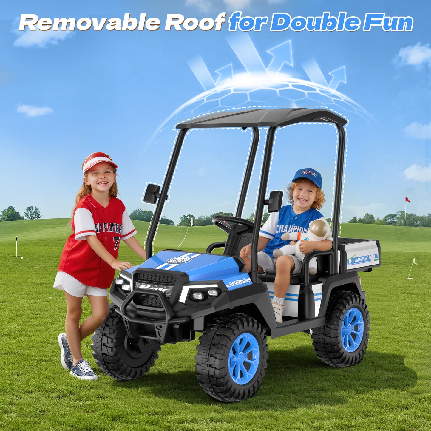TOKTOO Golf Cart for Kids, 24V Ride on Truck