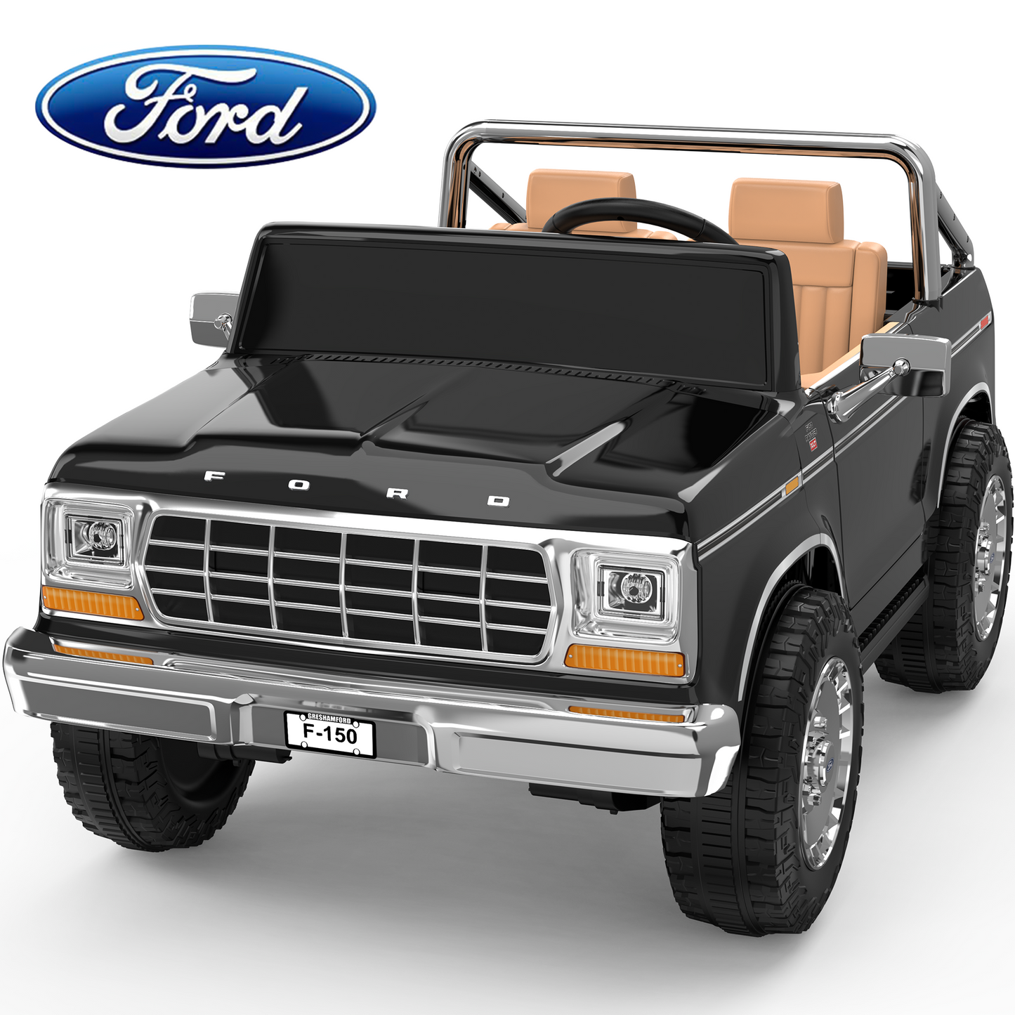 TOKTOO 24V Ride on Truck, Licensed 1973 Ford F-150