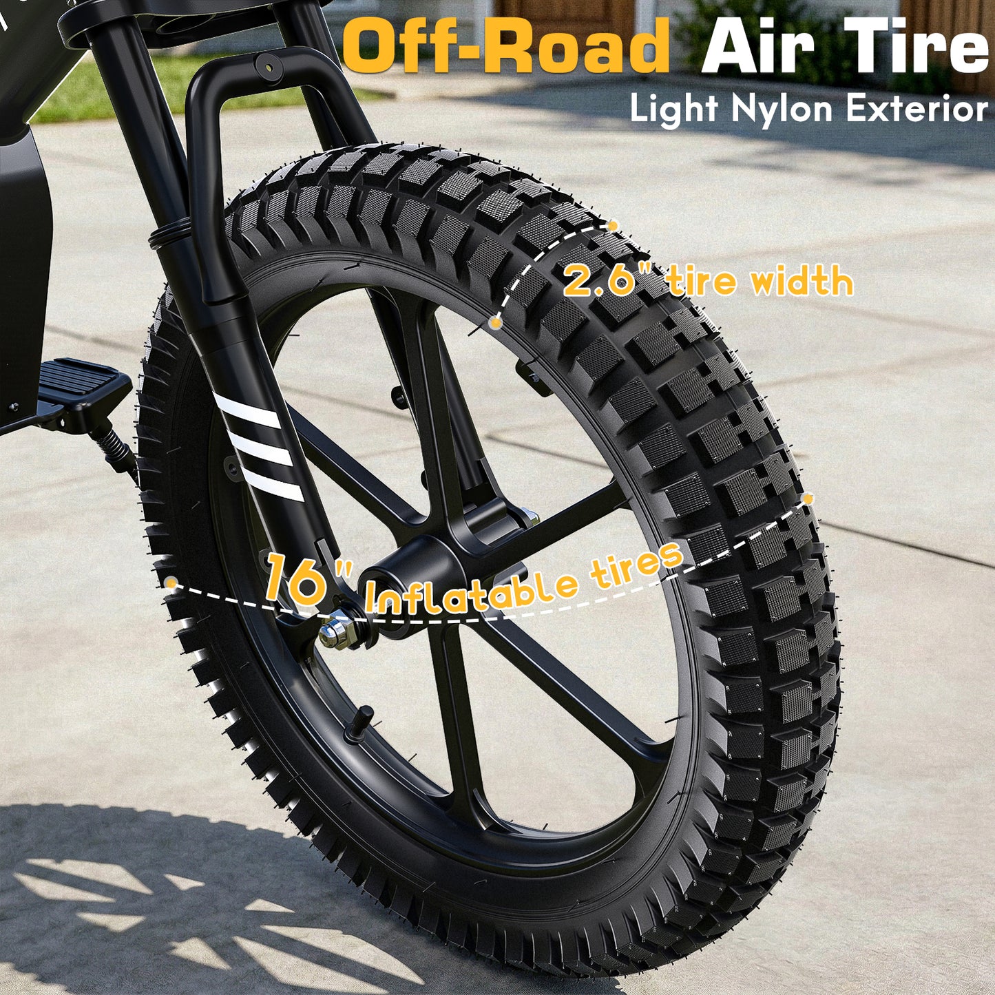 TOKTOO 36V Electric Dirt Bike for Kids Aged 6-12, 16" Inflatable Tires