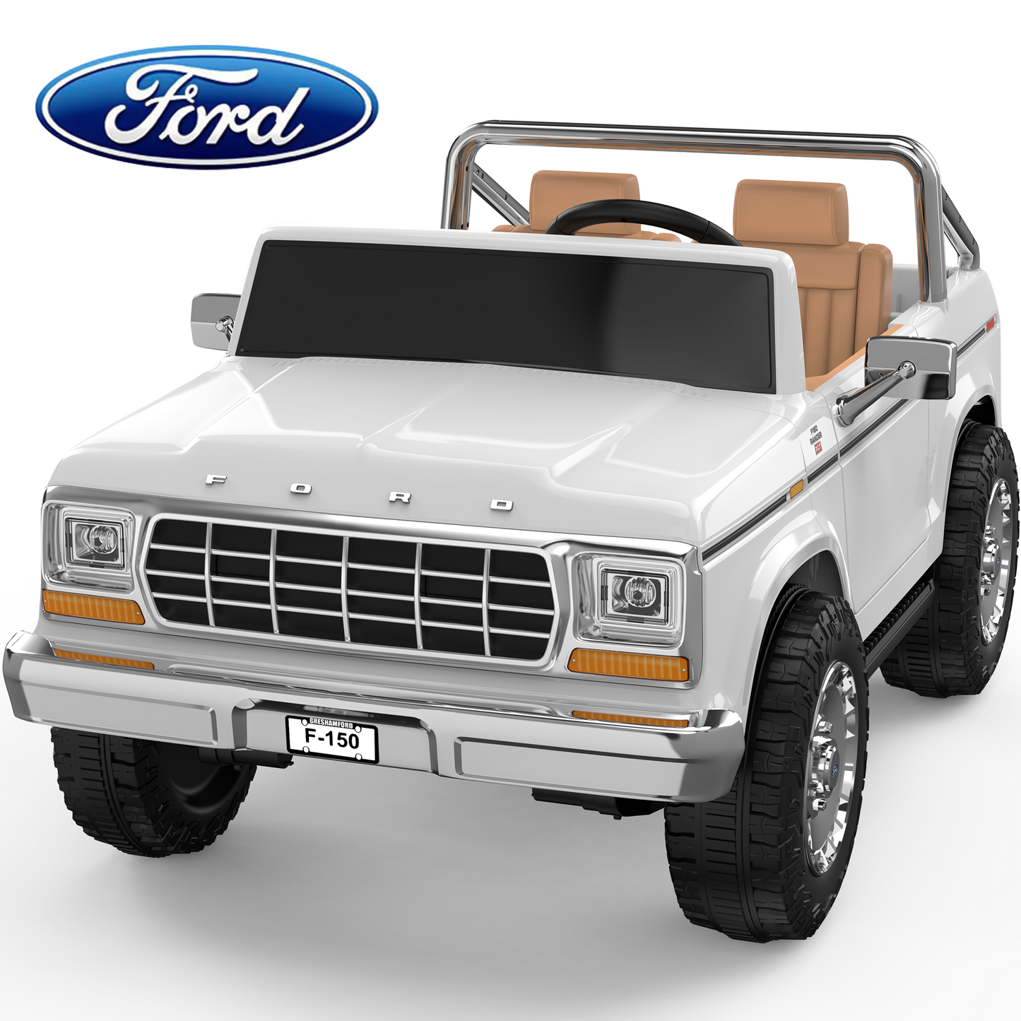 TOKTOO 24V Ride on Truck, Licensed 1973 Ford F-150