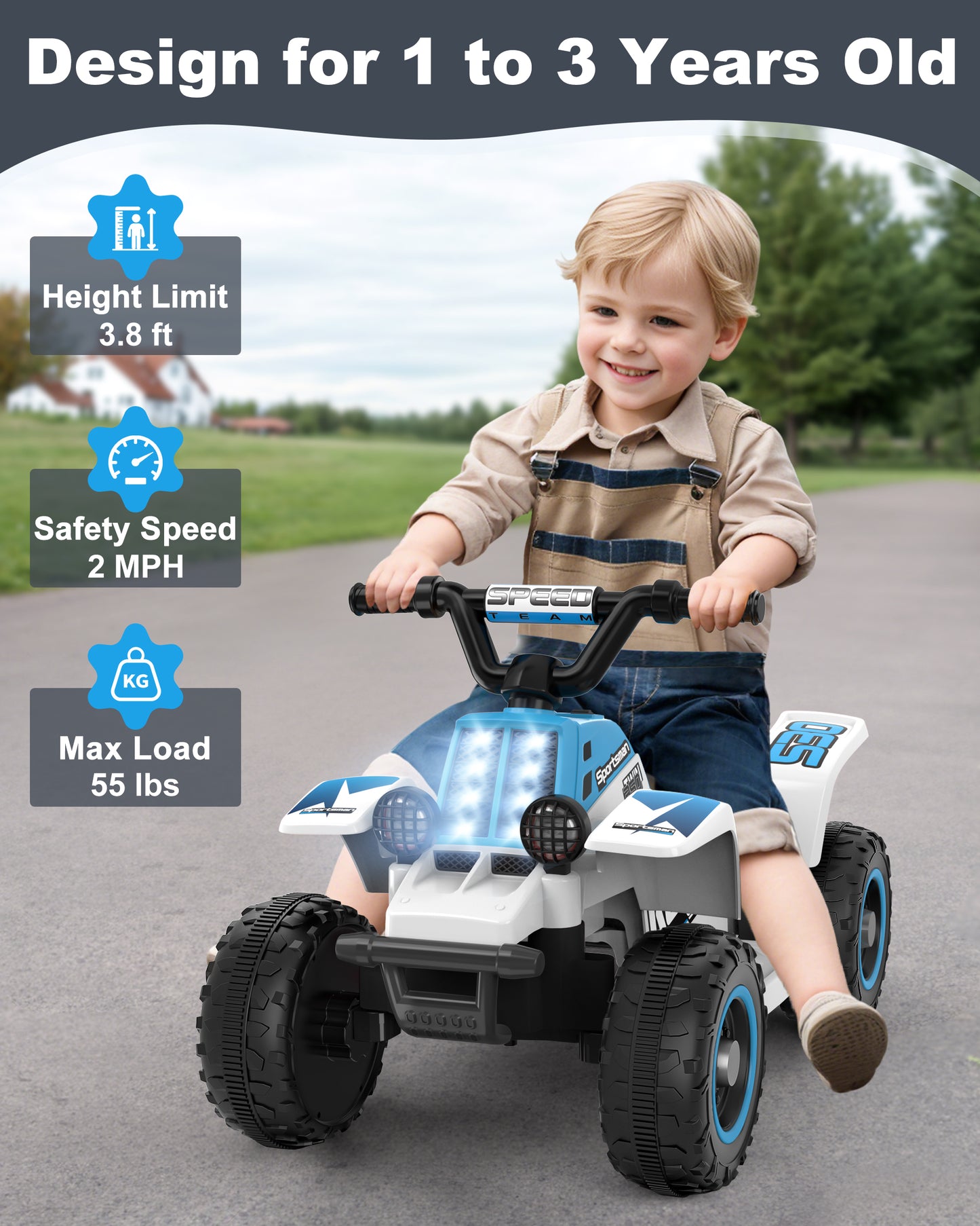 TOYBSNR 6V Ride on ATV Toys, Toddler Car