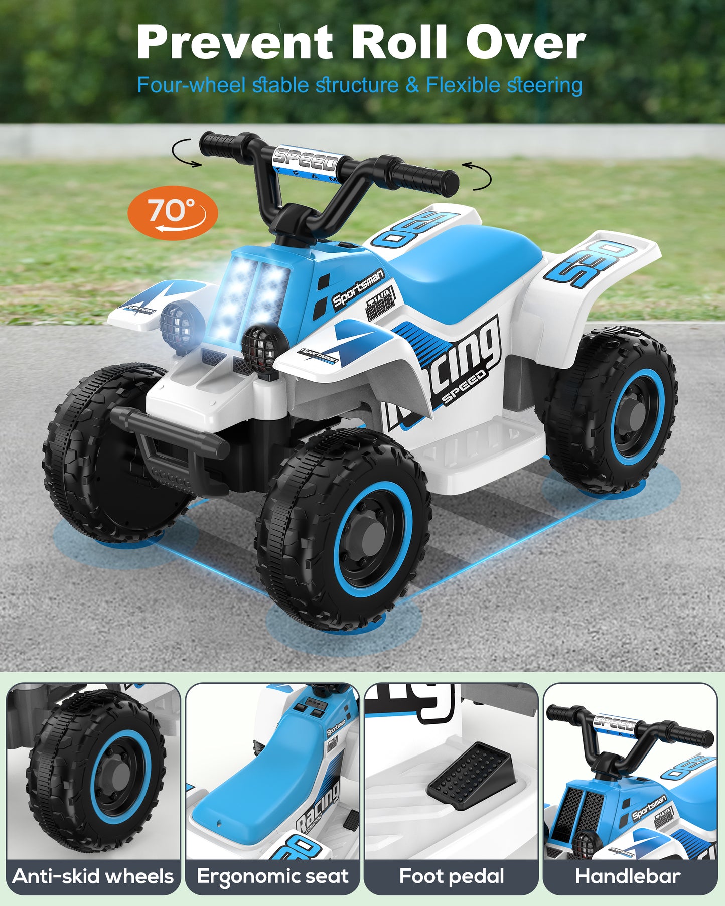 TOYBSNR 6V Ride on ATV Toys, Toddler Car