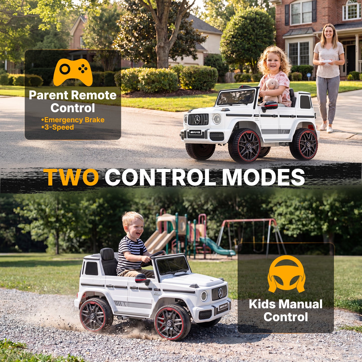 TOKTOO 12V Electric Car for Toddler, Mercedes-Benz G63 Licensed Kids Ride on Toys, Toddlers Ride on Car with Parental Remote Control & LED Lights & Music, Kids Car Power Ride on