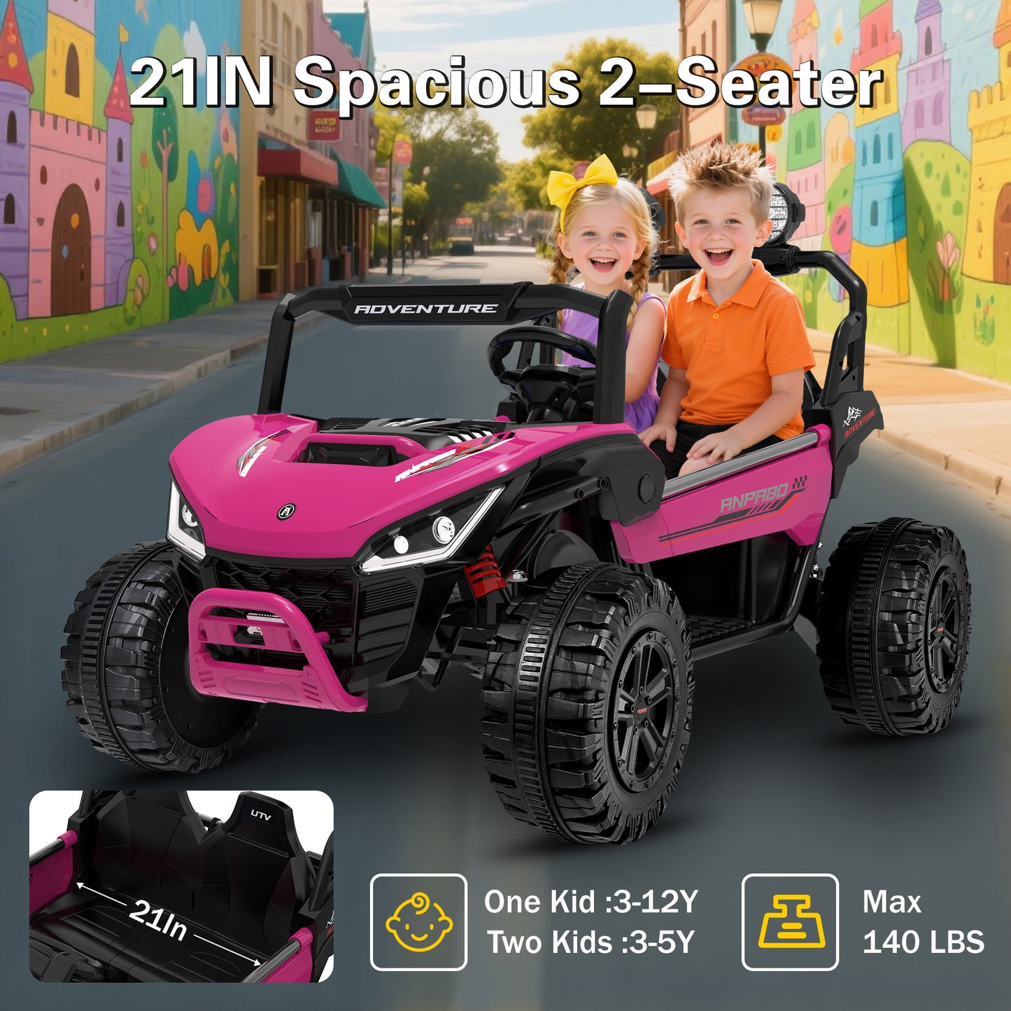 TOKTOO 2 Seater 24V 4WD Ride on UTV
