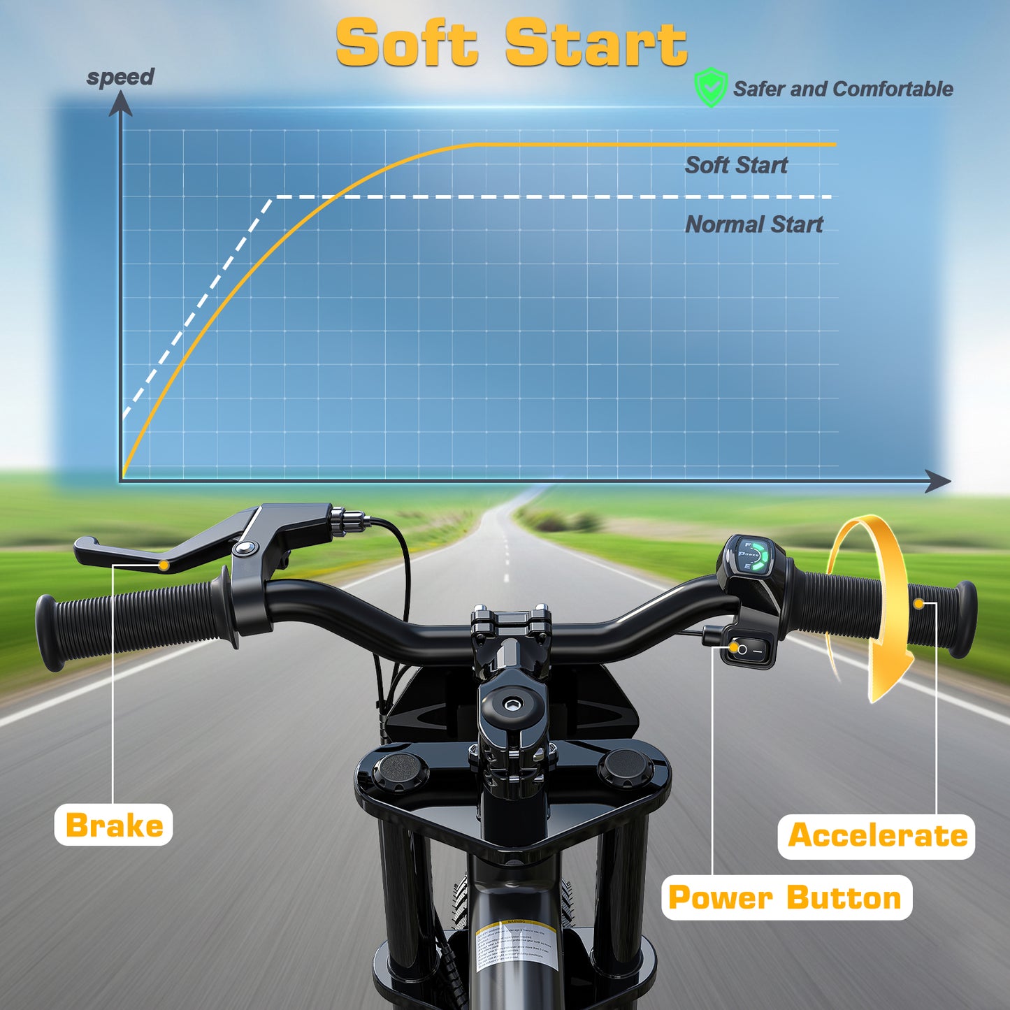 TOKTOO 36V Electric Dirt Bike for Kids Aged 6-12, 14" Inflatable Tires