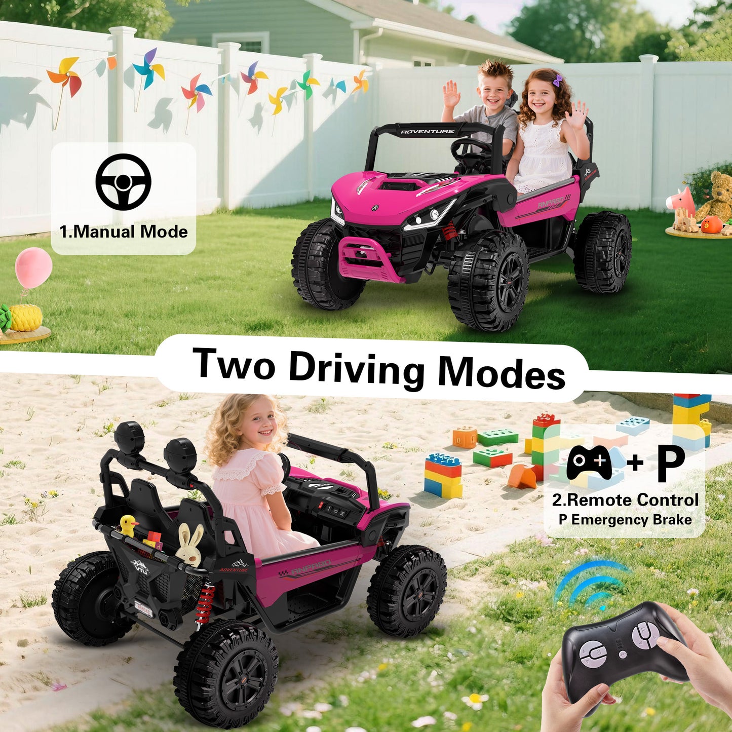 TOKTOO 2 Seater 24V 4WD Ride on UTV