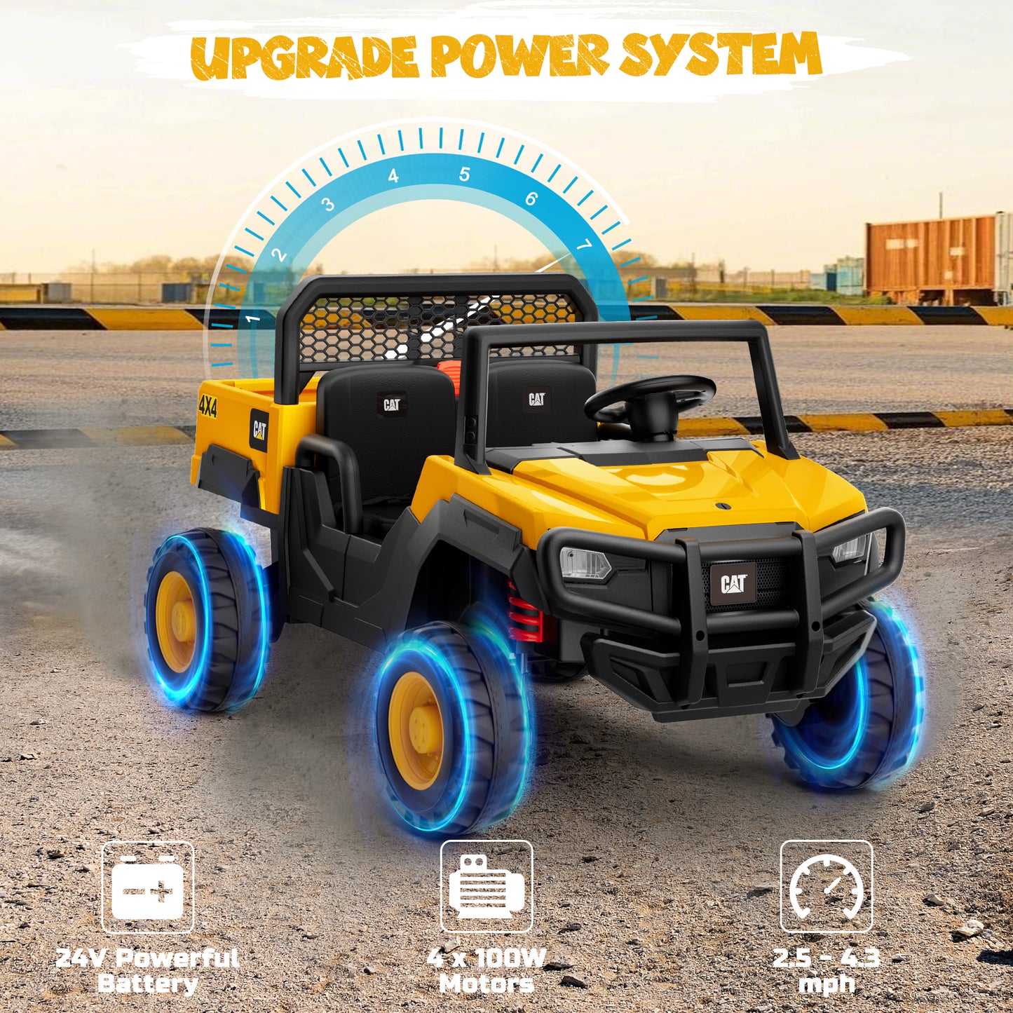 TOKTOO 24V Ride on Car Caterpillar Licensed UTV