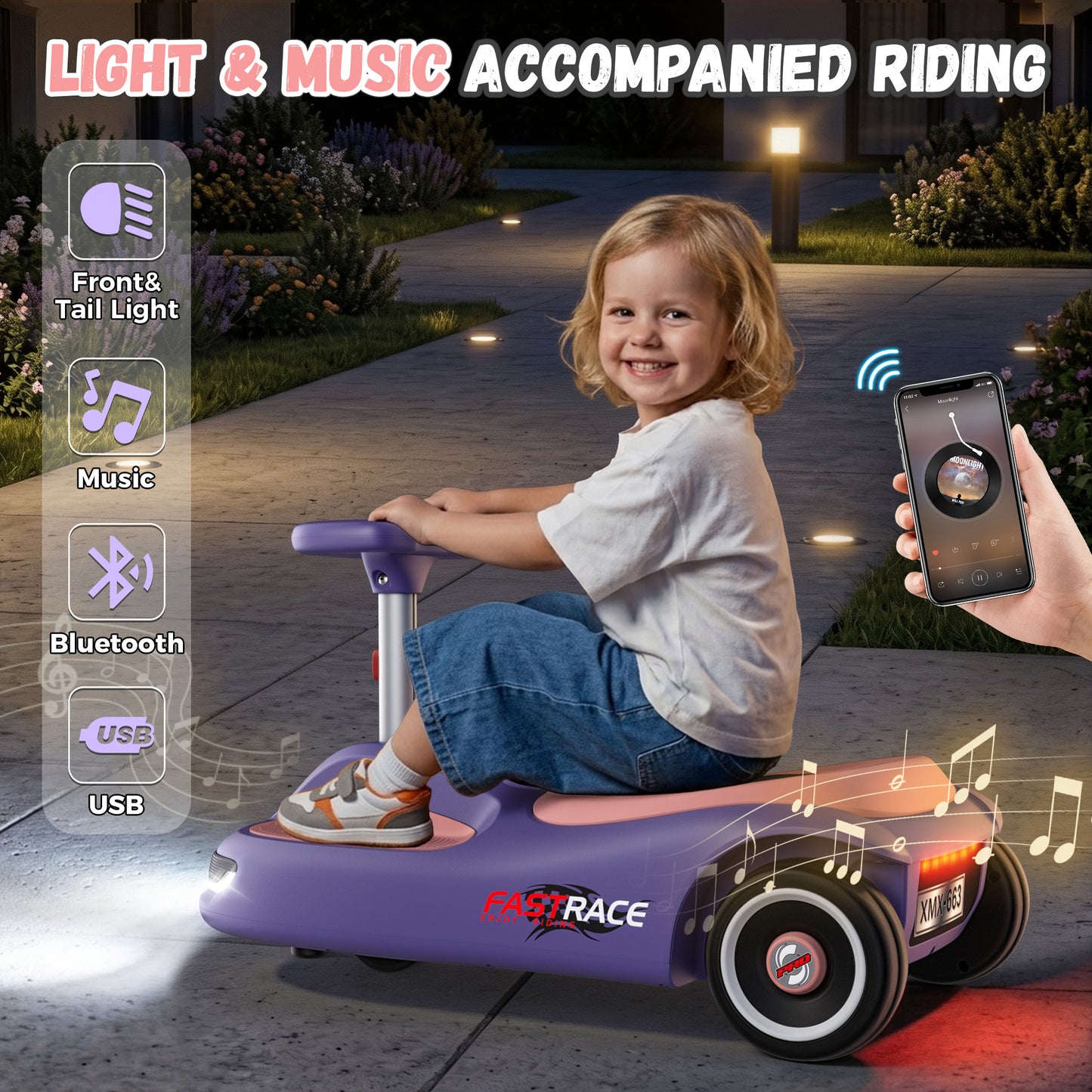 TOYBSNR 12V Ride on Toys for Kids with Cleaning Fun
