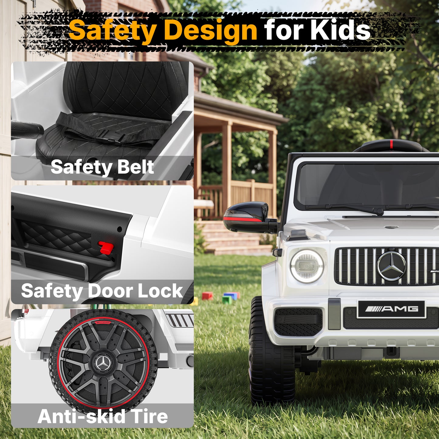 TOKTOO 12V Electric Car for Toddler, Mercedes-Benz G63 Licensed Kids Ride on Toys, Toddlers Ride on Car with Parental Remote Control & LED Lights & Music, Kids Car Power Ride on