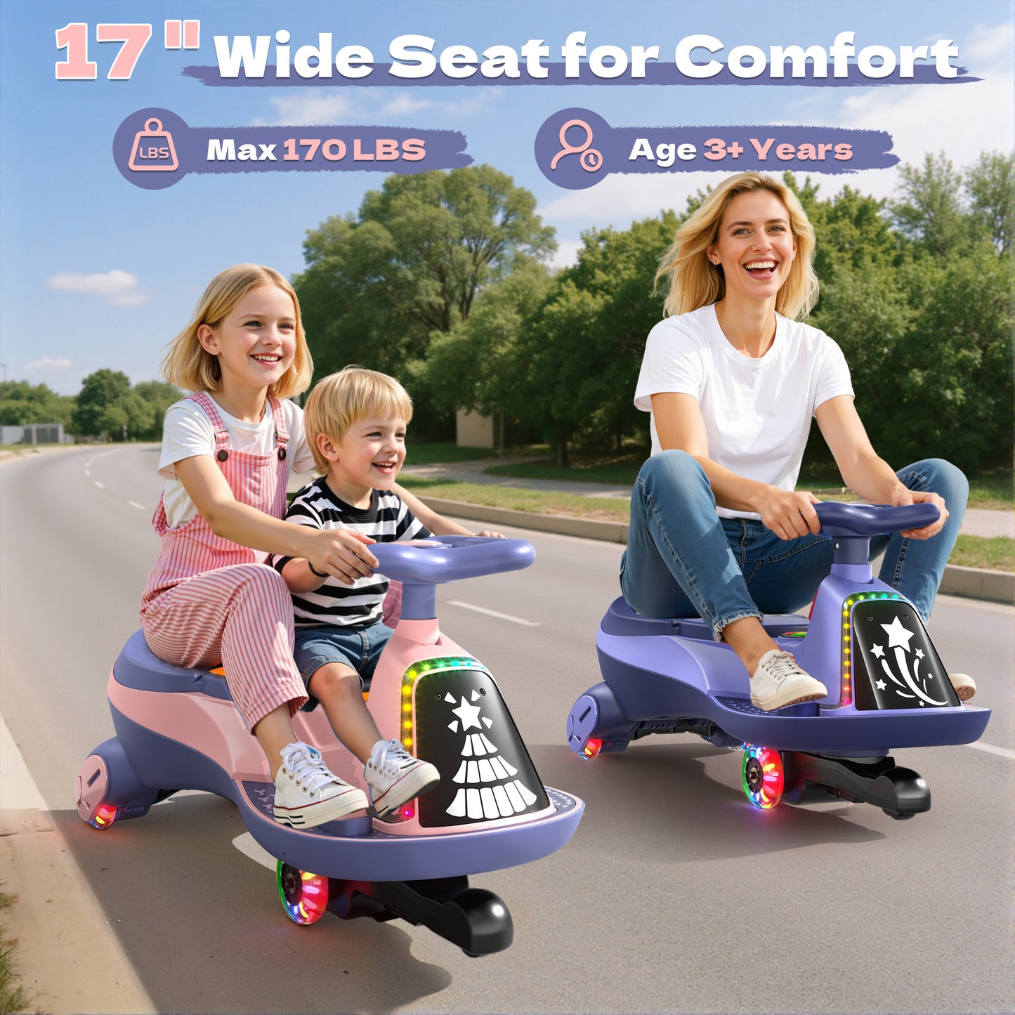 TOKTOO 6V Electric Wiggle Car, Ride on Toy for Toddlers