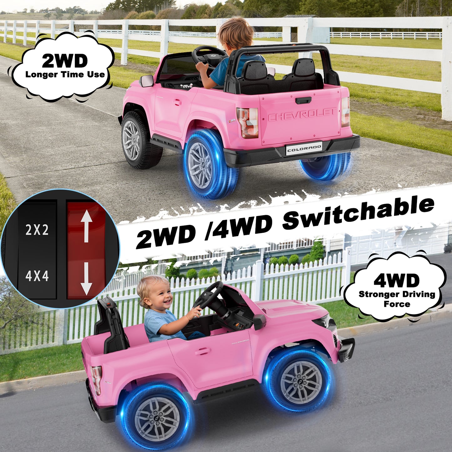 TOKTOO 2 Seater Licensed Chevrolet Colorado 24V Ride on Car