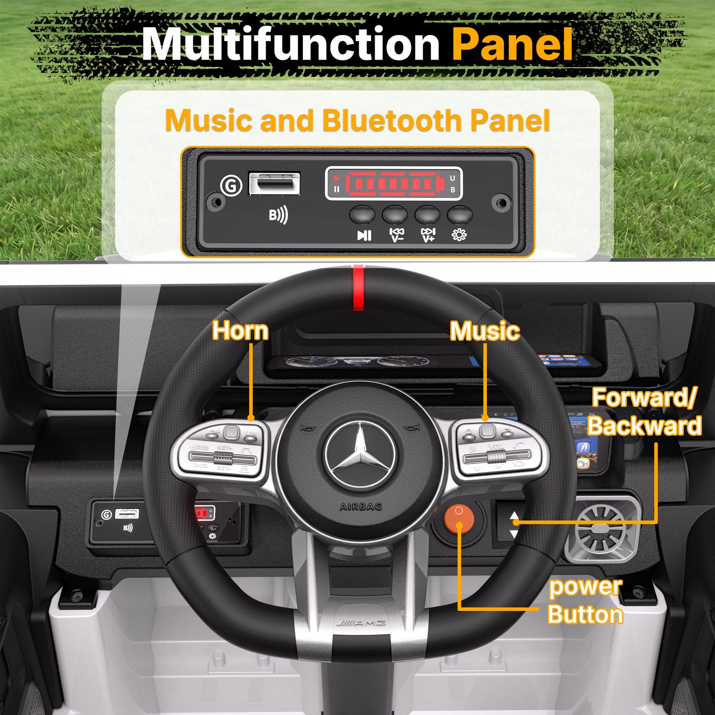 TOKTOO 12V Electric Car for Toddler, Mercedes-Benz G63 Licensed Kids Ride on Toys, Toddlers Ride on Car with Parental Remote Control & LED Lights & Music, Kids Car Power Ride on