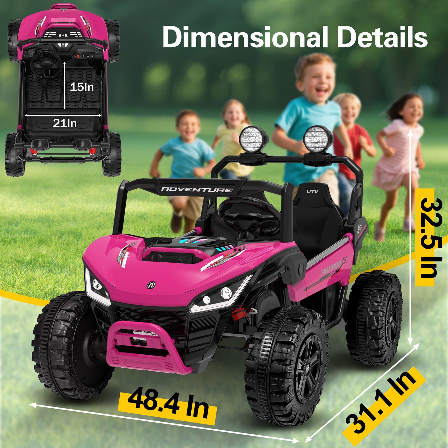 TOKTOO 2 Seater 24V 4WD Ride on UTV