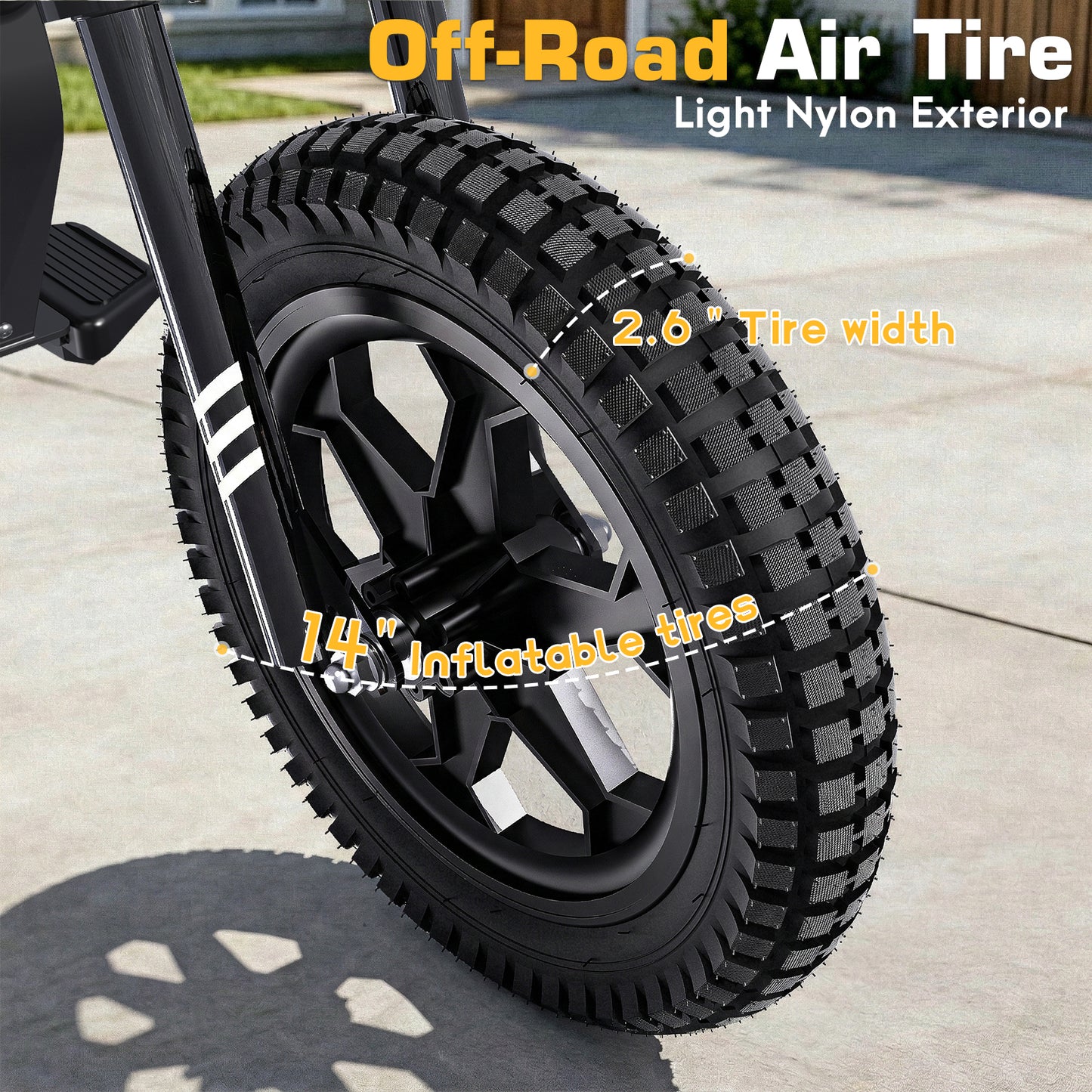 TOKTOO 36V Electric Dirt Bike for Kids Aged 6-12, 14" Inflatable Tires