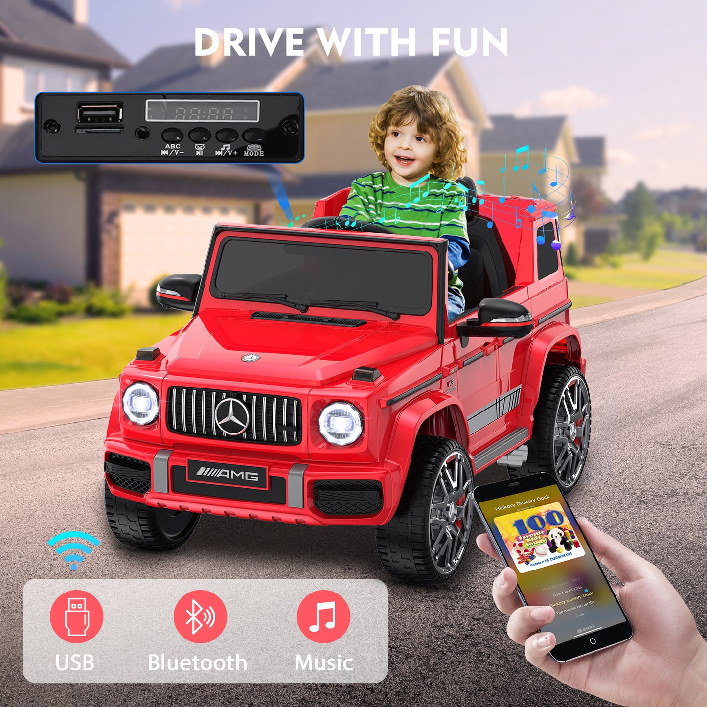 TOKTOO 12V Powered Ride on Car Mercedes-Benz G63 Licensed
