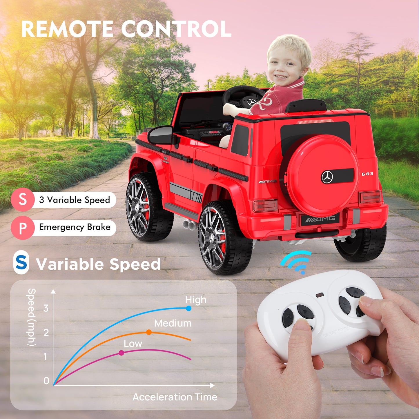 TOKTOO 12V Powered Ride on Car Mercedes-Benz G63 Licensed