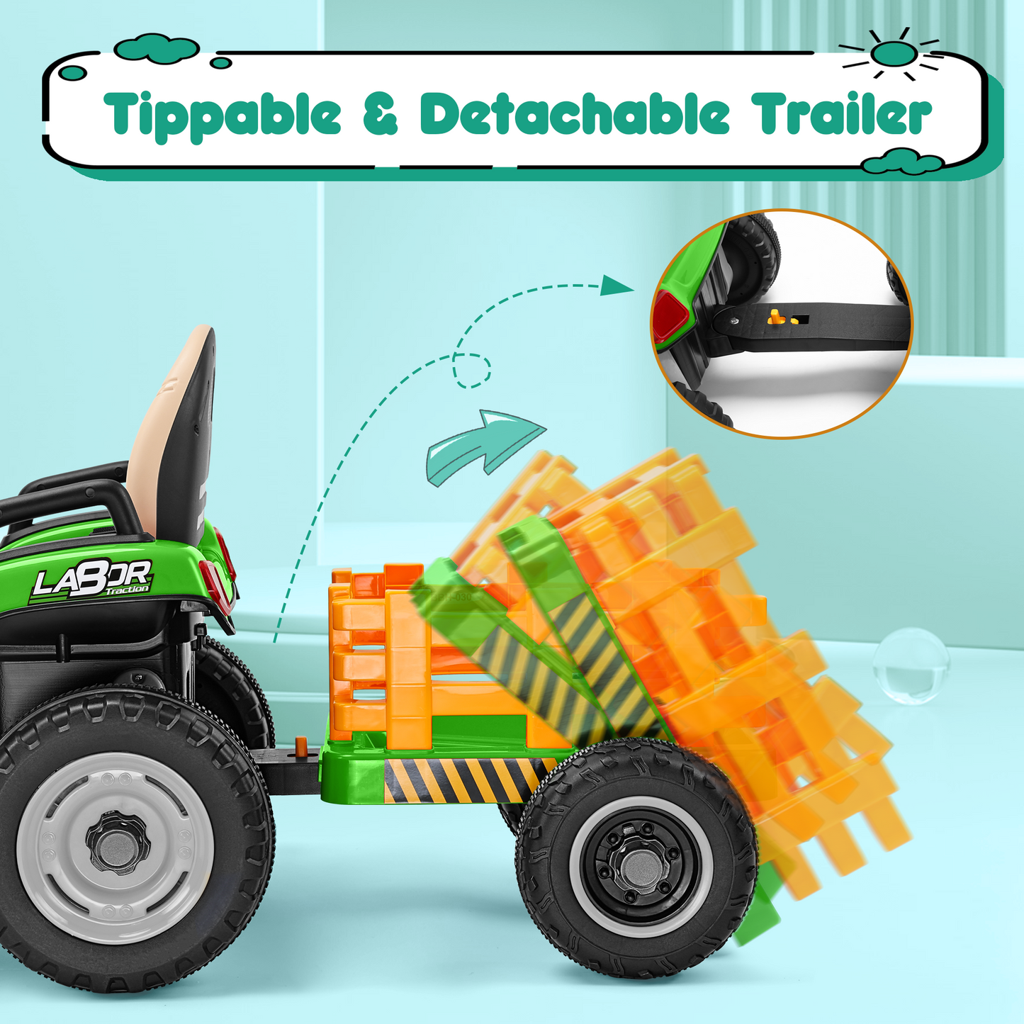 TOKTOO 12V Ride on Tractor