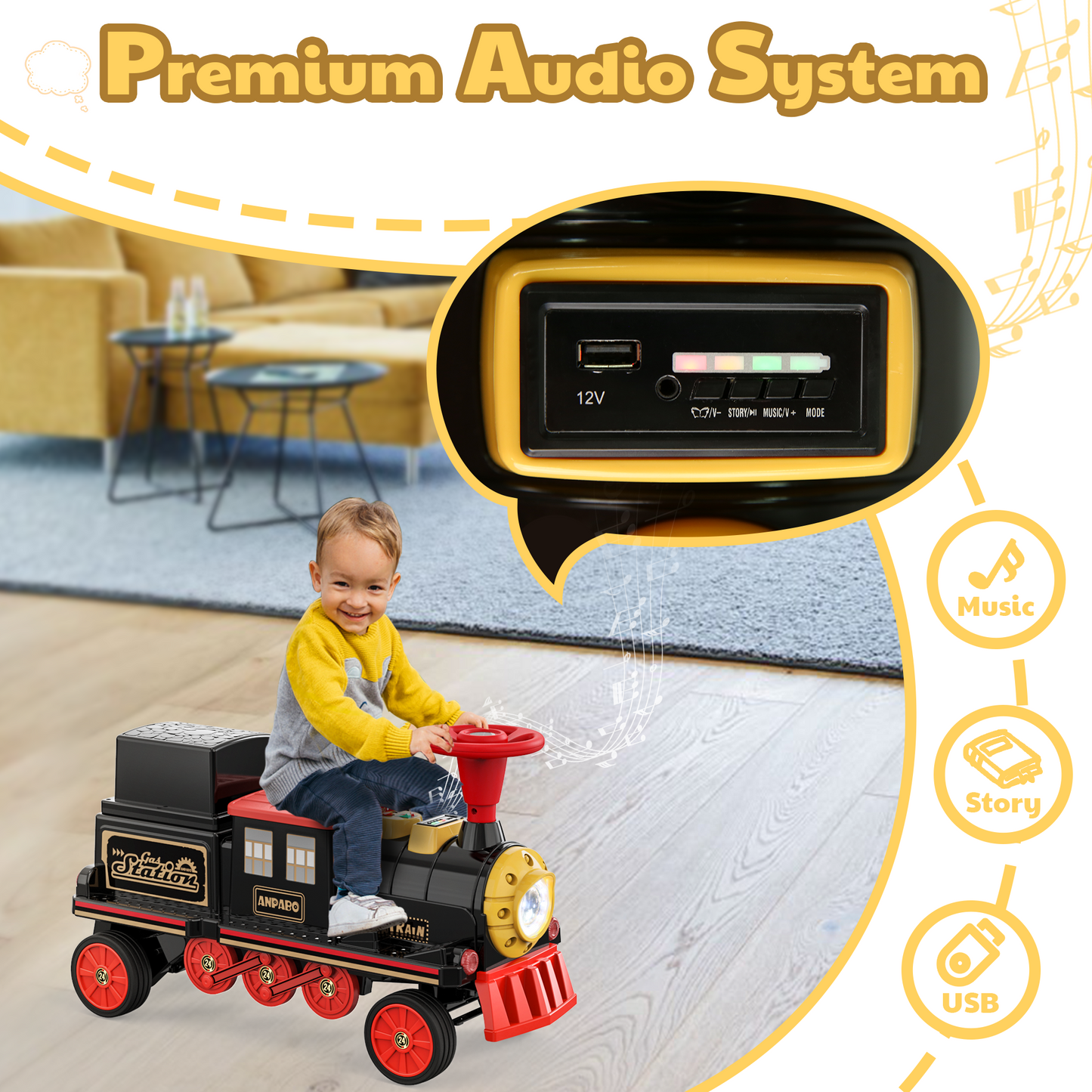 TOKTOO 12V Ride on Train