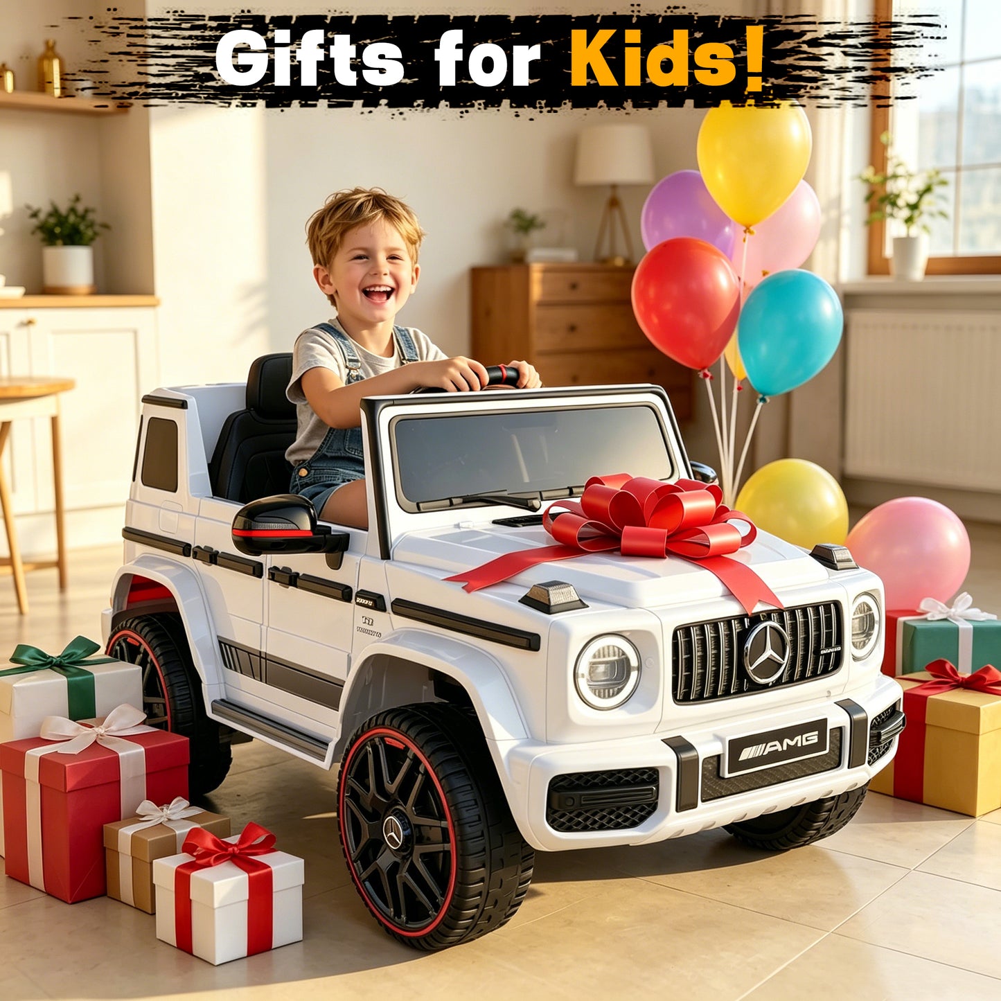 TOKTOO 12V Electric Car for Toddler, Mercedes-Benz G63 Licensed Kids Ride on Toys, Toddlers Ride on Car with Parental Remote Control & LED Lights & Music, Kids Car Power Ride on