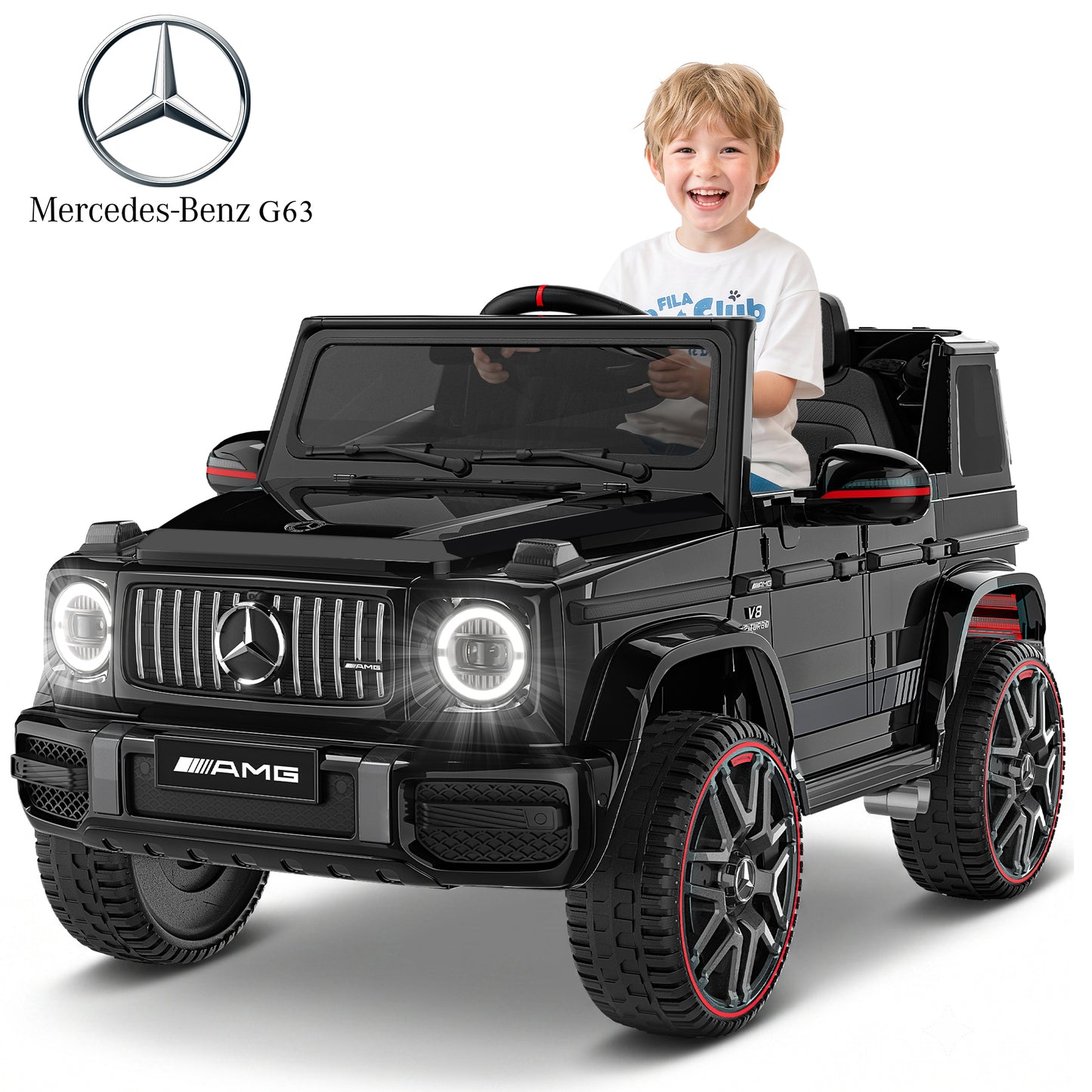 TOKTOO 12V Electric Car for Toddler, Mercedes-Benz G63 Licensed Kids Ride on Toys, Toddlers Ride on Car with Parental Remote Control & LED Lights & Music, Kids Car Power Ride on