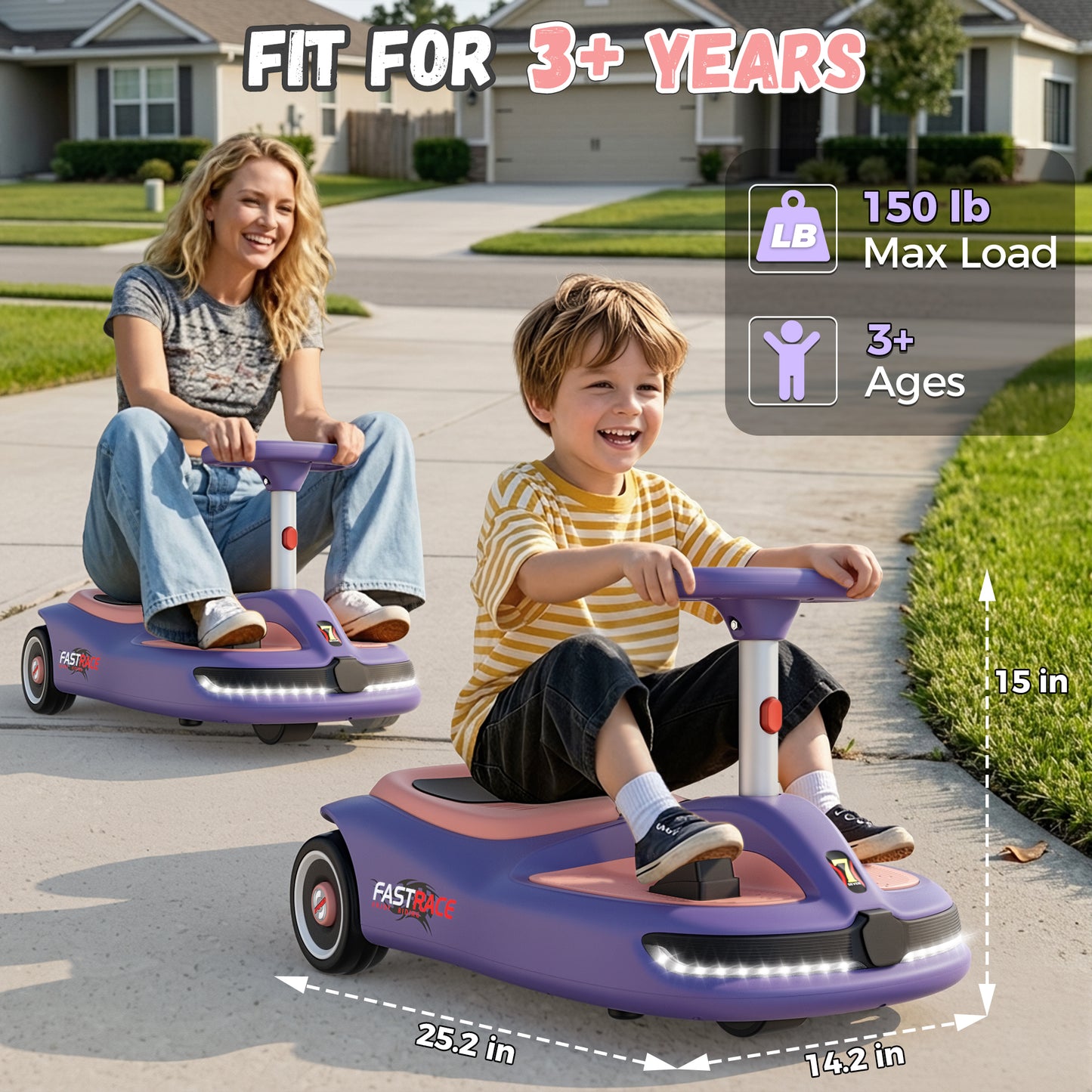 TOYBSNR 12V Ride on Toys for Kids with Cleaning Fun