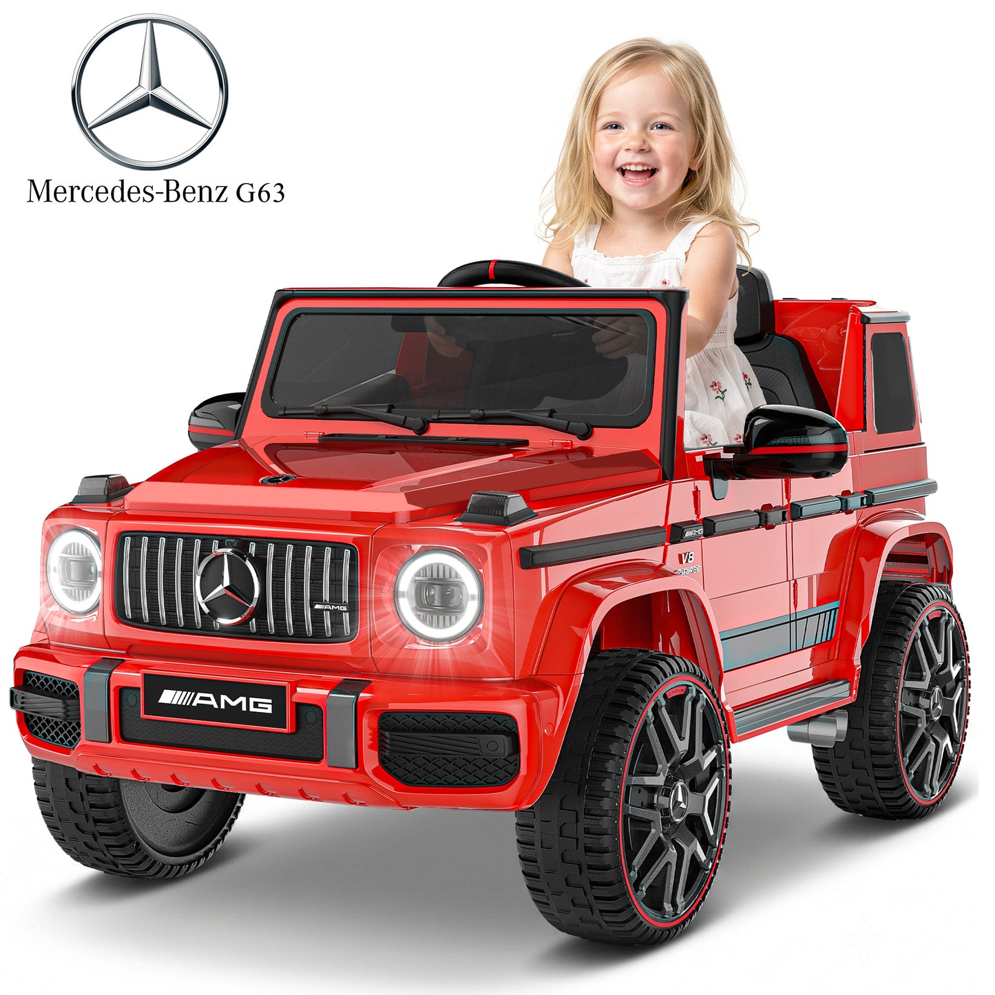 TOKTOO 12V Electric Car for Toddler, Mercedes-Benz G63 Licensed Kids Ride on Toys, Toddlers Ride on Car with Parental Remote Control & LED Lights & Music, Kids Car Power Ride on