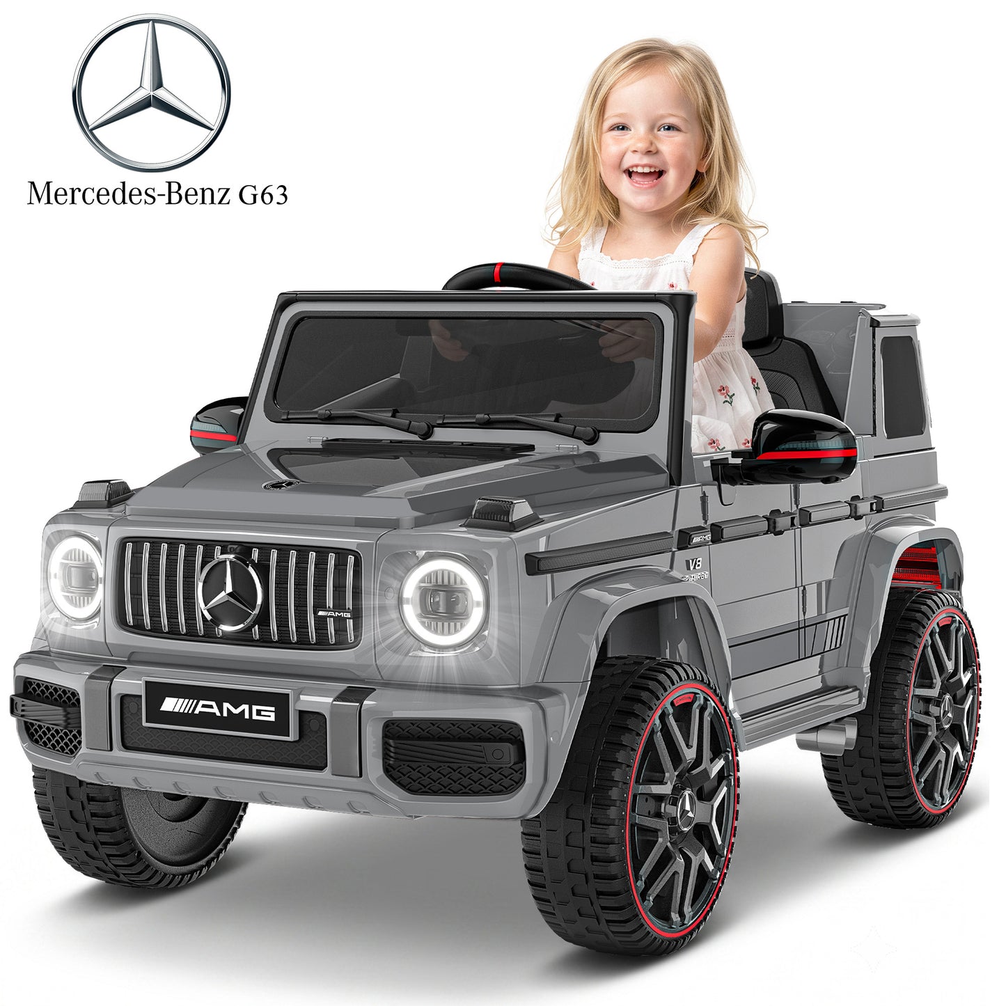 TOKTOO 12V Electric Car for Toddler, Mercedes-Benz G63 Licensed Kids Ride on Toys, Toddlers Ride on Car with Parental Remote Control & LED Lights & Music, Kids Car Power Ride on